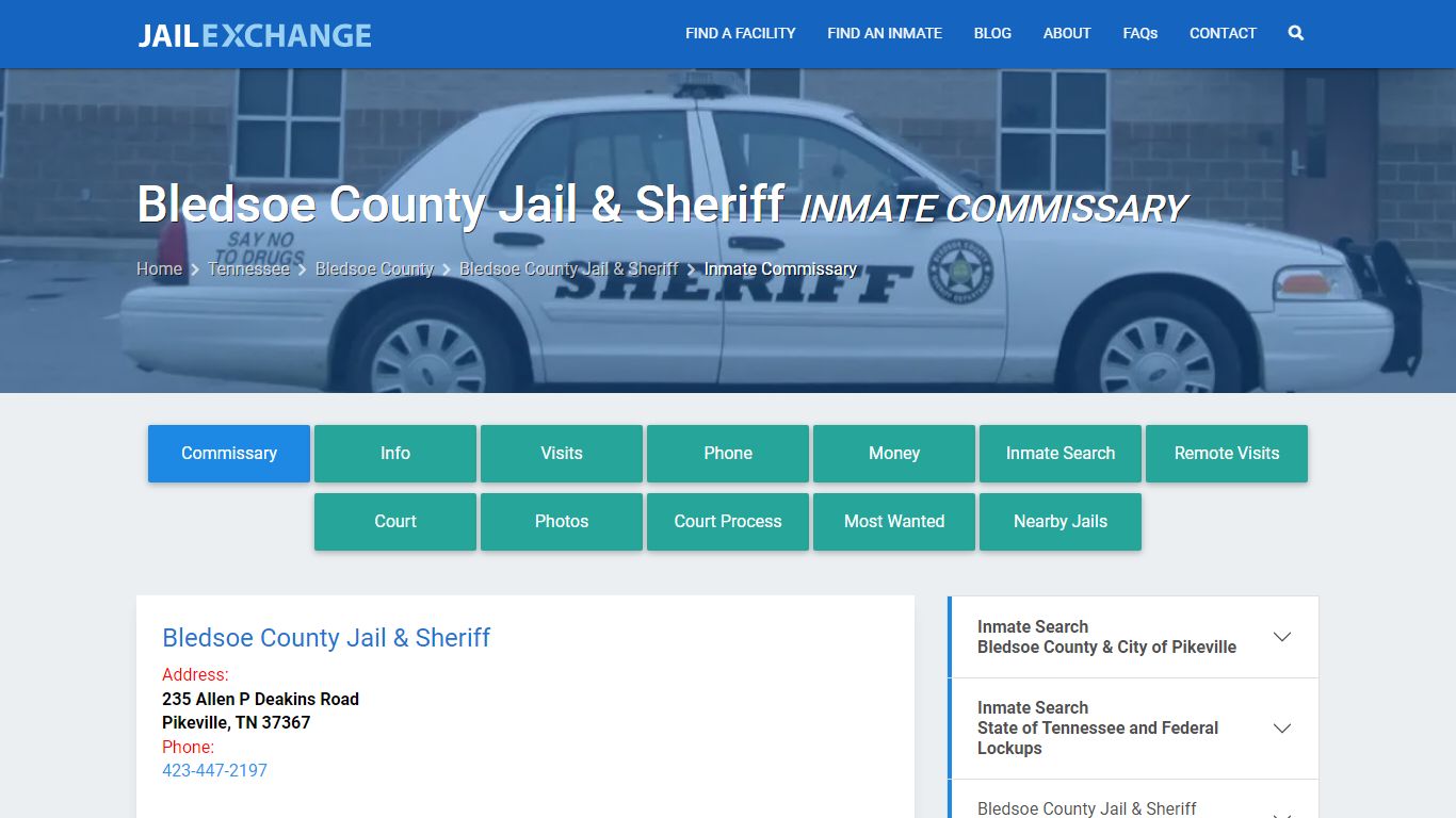 Bledsoe County Jail & Sheriff Inmate Commissary - Jail Exchange