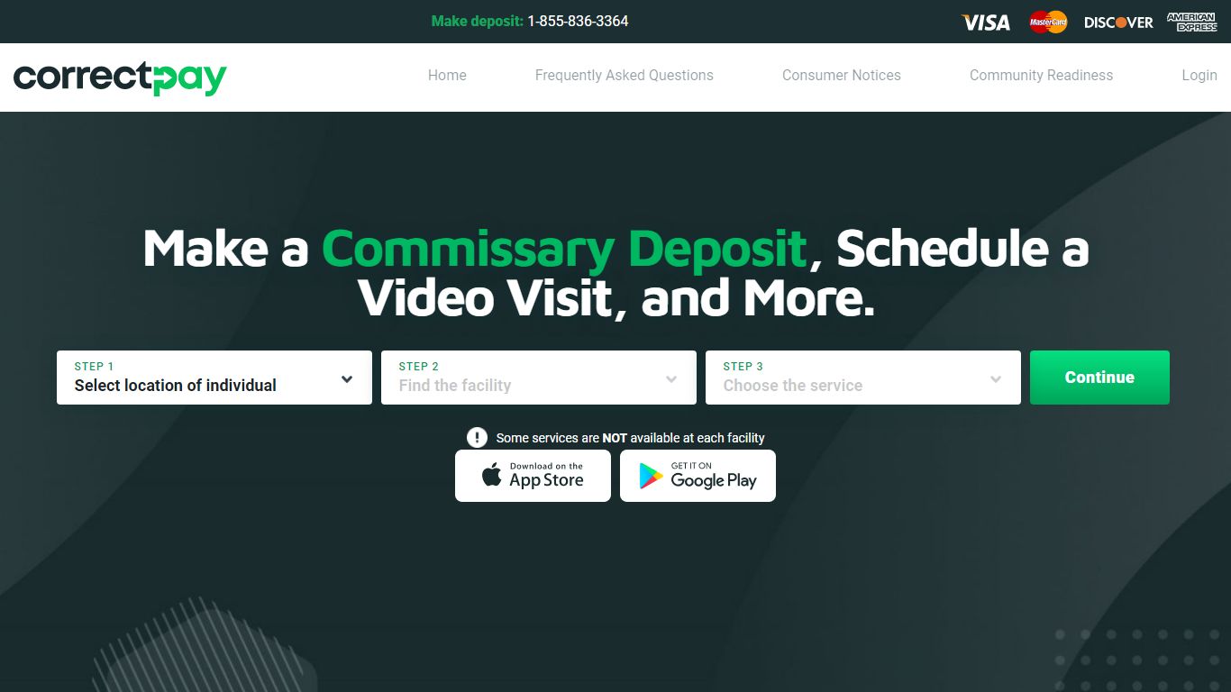 CorrectPay: Commissary Deposits, Video Visits, and Messaging