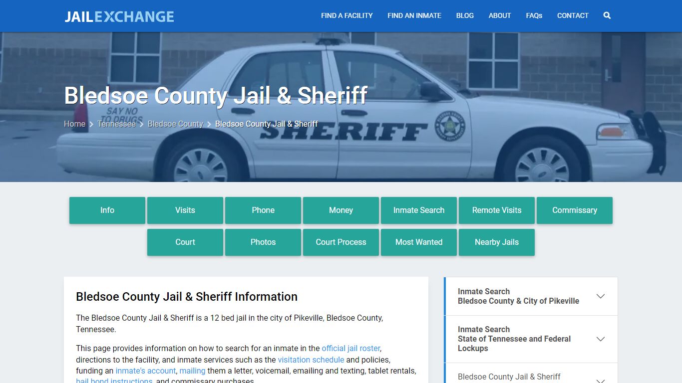 Bledsoe County Jail & Sheriff, TN Inmate Search, Information